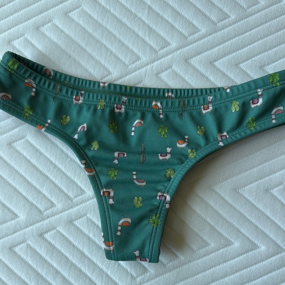 Jolyn Clothing Green Bikini Bottom with Playful Design